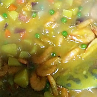 卡通小白兔咖喱虾饭  #咖喱萌太奇#的做法图解10