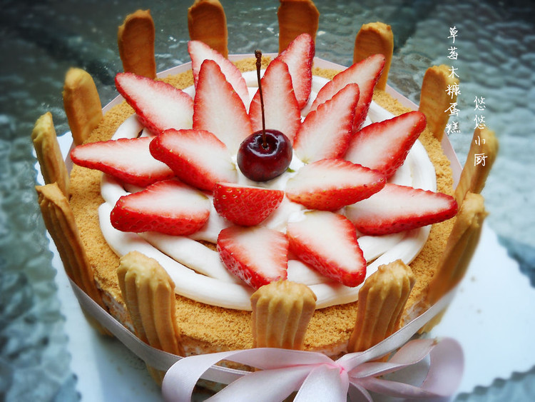 小清新~草莓木糠蛋糕的做法