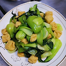 青菜炒油果