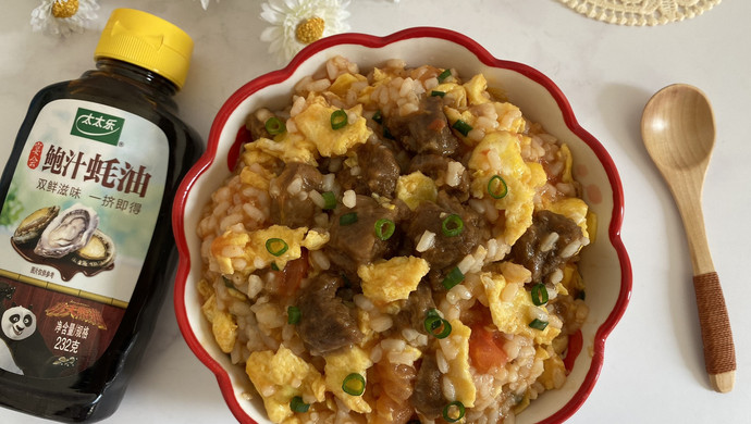 番茄牛肉鸡蛋烩饭