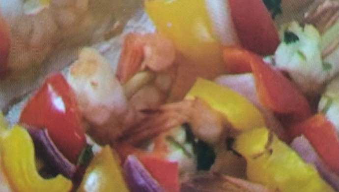 橙汁缤纷虾串