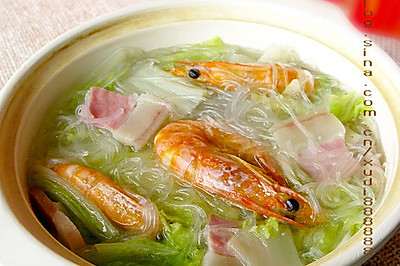 虾干白菜粉丝煲