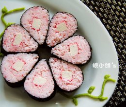 解夏。粉色系【花朵寿司】的做法