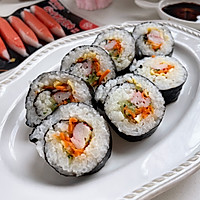 #极地鲜味厨艺大比拼#蟹柳蔬菜寿司的做法图解8
