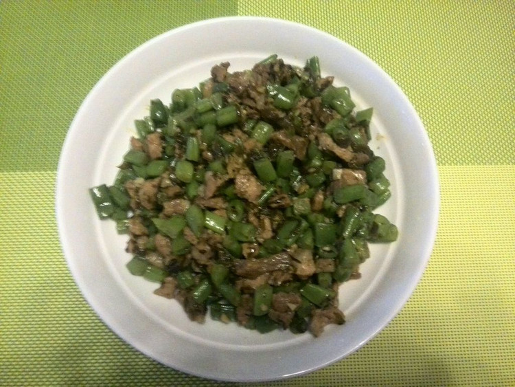 超级简单下饭菜~~~四季豆、橄榄菜、炒肉丁的做法