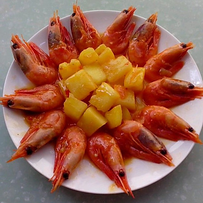 泰式甜辣菠萝北极虾