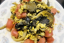 火腿佐蘑菇炒蛋的做法