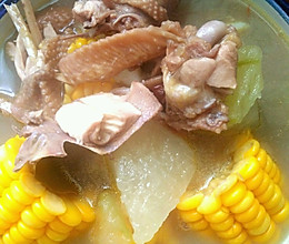 冬瓜玉米土鸡汤的做法