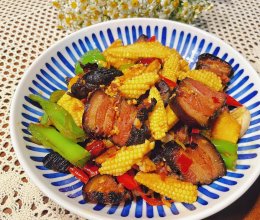 下饭菜——玉米笋炒腊肉的做法
