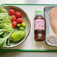 #丘比小能手料理课堂#低脂低卡柠檬鸡肉蔬菜沙拉的做法图解1