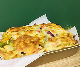 饼底超软的9寸方形火腿鲜菇披萨的做法