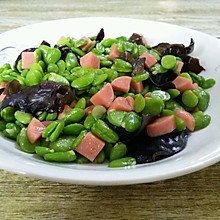 快手菜   蚕豆黑木耳