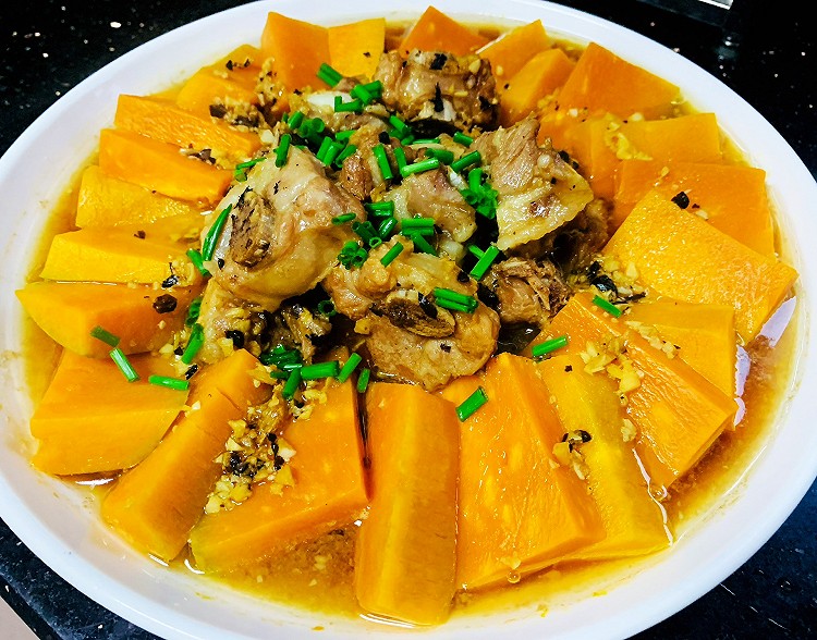 豉汁排骨蒸南瓜的做法