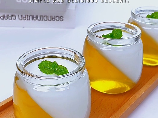 香橙牛奶果冻 布丁杯