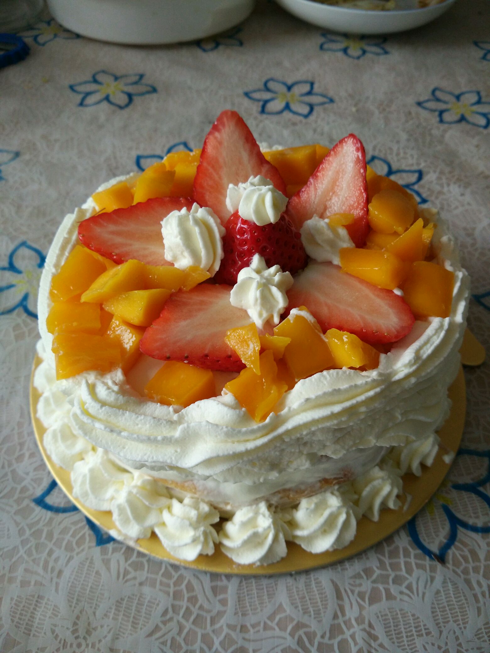 双层水果奶油蛋糕-图库-五毛网
