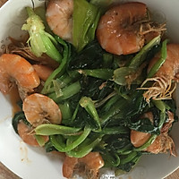油菜大虾的做法图解4