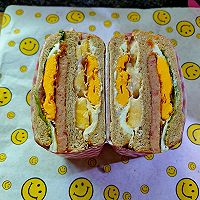 全麦鸡蛋午餐肉香蕉三明治的做法图解17