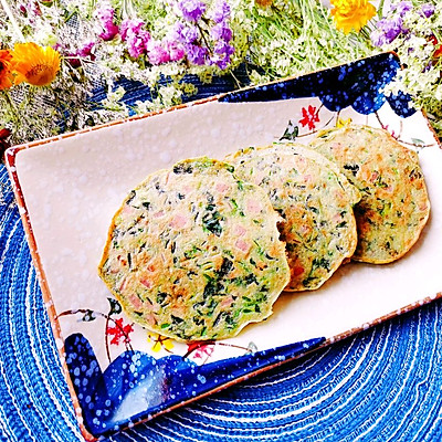 快手营养早餐【菠菜火腿鸡蛋饼】