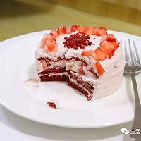 红丝绒草莓蛋糕，吃的是气质！的做法图解11