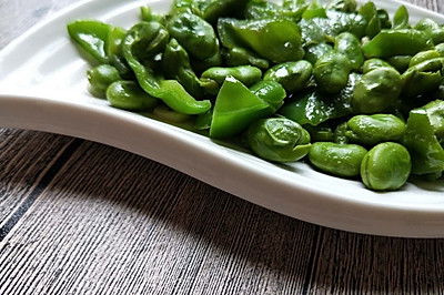 蚕豆炒青椒