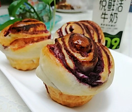#全电厨王料理挑战赛热力开战！#奶香紫薯花朵小面包的做法