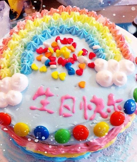 彩虹蛋糕，给孩子一个甜蜜的彩虹糖的梦的做法