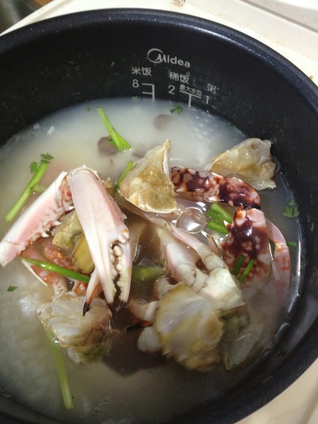 Rice and crab congee