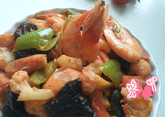 大虾煸花菜
