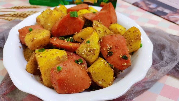 油炸土豆火腿肠