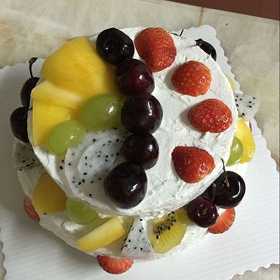 双层水果生日蛋糕（零基础秒变蛋糕师，超详细步骤！）