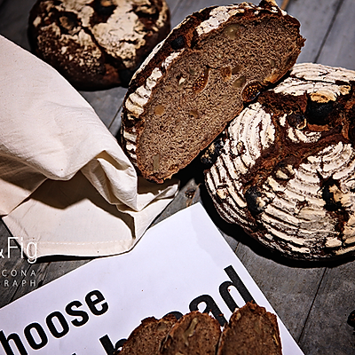 用法国师傅的手法来做德式面包-66%黑麦核桃无花果