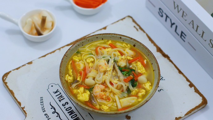 鲜虾菌菇汤面（辅食）