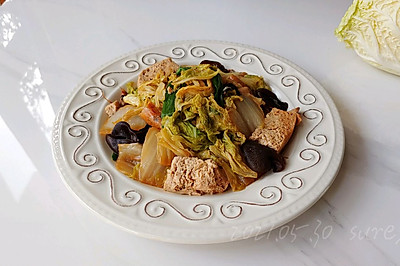 虾油白菜焖豆腐