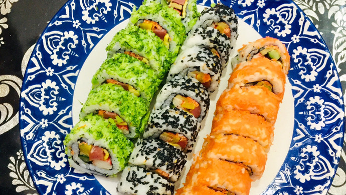 彩色翻卷寿司（简单食材做出高大上）