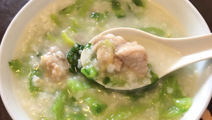 芥菜咸猪骨粥