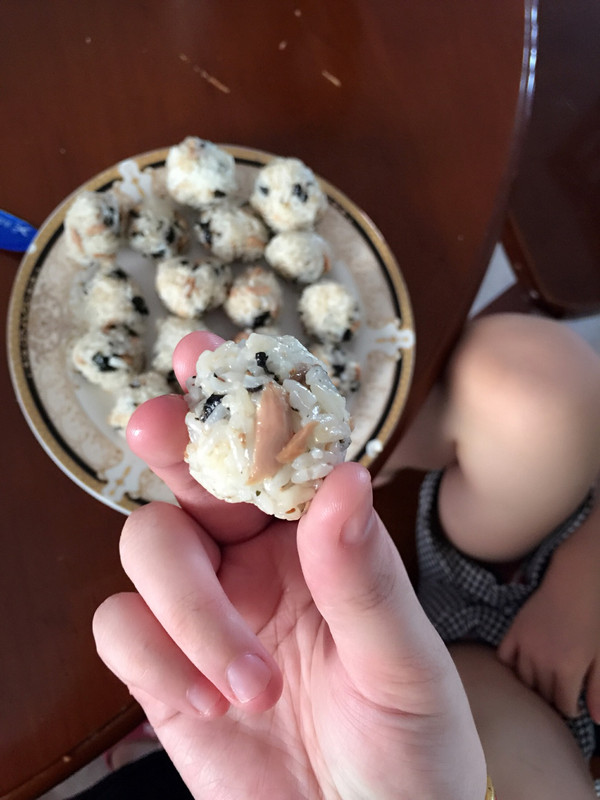 懒人解决隔夜饭之紫菜金枪鱼饭团