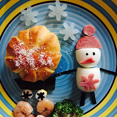 爱心早餐之秋天的小雪人