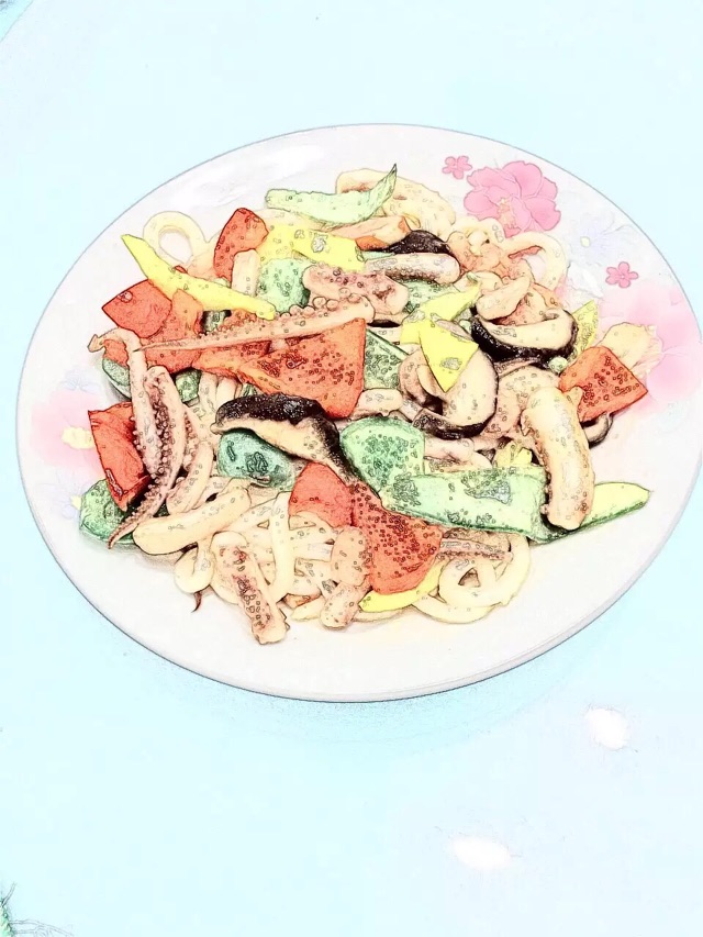 海鲜炒乌冬面