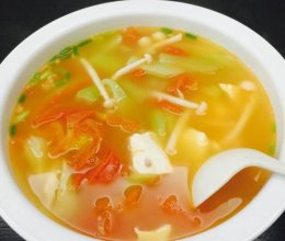 番茄豆腐杂菌丝瓜汤—夏日圣品的做法