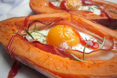 健康早餐--红薯烤蛋