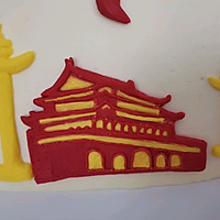 献礼祖国70周年手绘中国风场景蛋糕的做法图解8