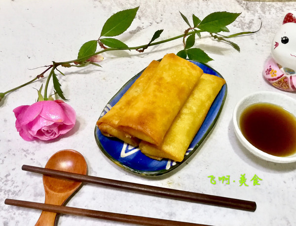 黄芽菜肉丝春卷