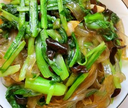 #轻食季怎么吃#小白菜炒粉条，简单的美味！的做法