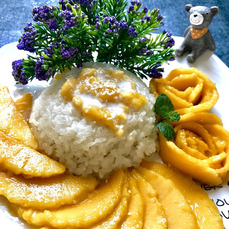 椰香糯米芒果饭的做法