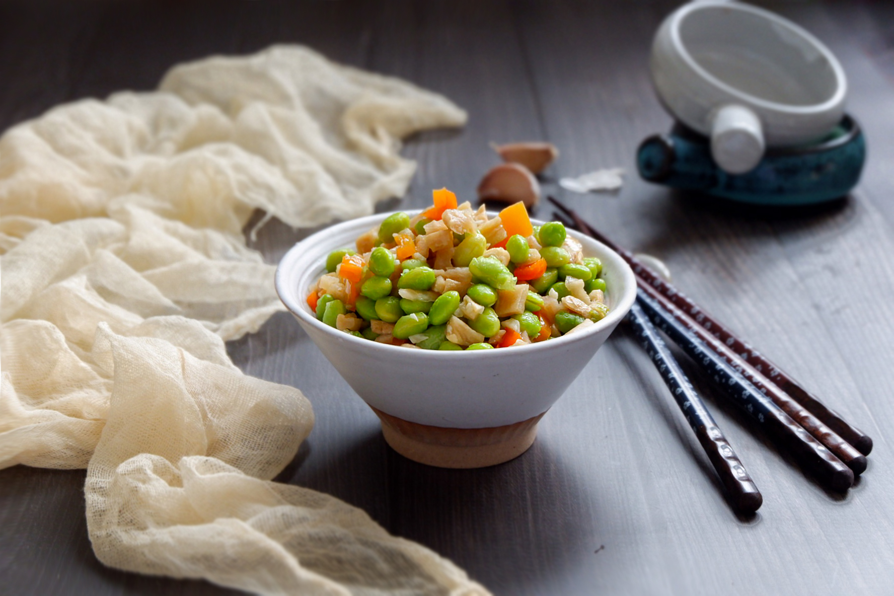 Stir fried soybean with dried radish