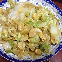 包菜炒蚕豆（圆白菜）的做法图解6
