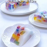 彩虹椰汁冻 | 彩虹果冻蛋糕 | 香甜Q弹，清凉夏日的做法图解2