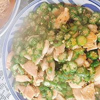秋葵炒鸡肉的做法图解5