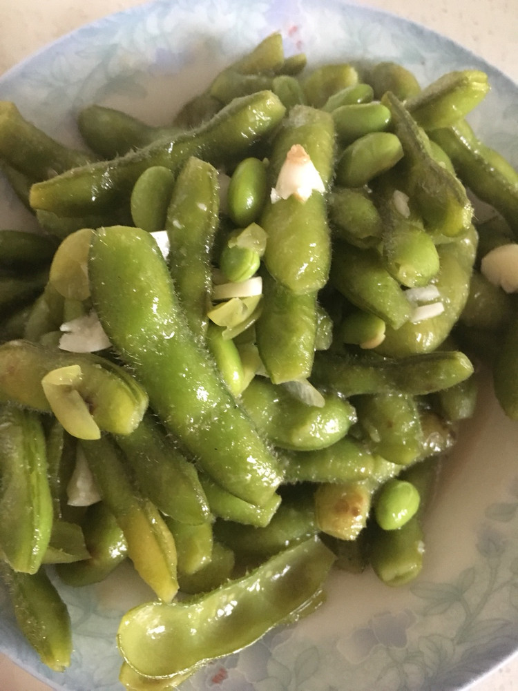 蒜毛豆的做法