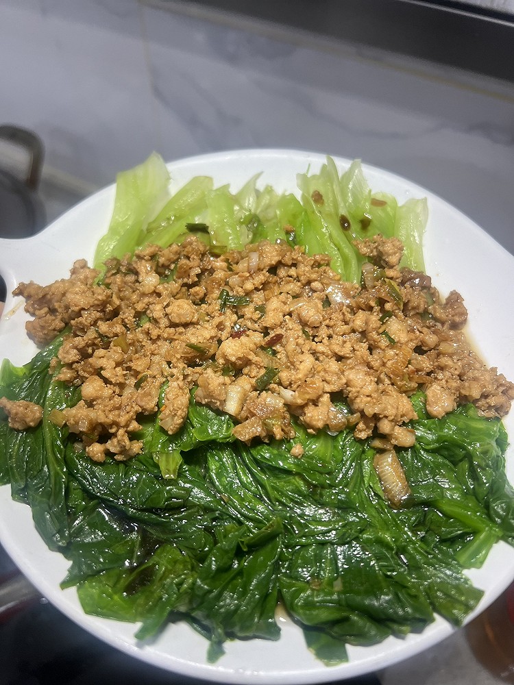 升官发财（肉末生菜）的做法